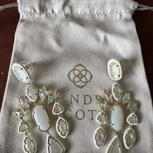 Kendra Scott Iridescent and Gold Drop Earrings